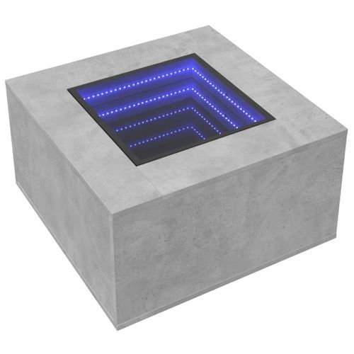 Table basse avec LED gris béton 60x60x40 cm bois d'ingénierie - Photo n°3; ?>