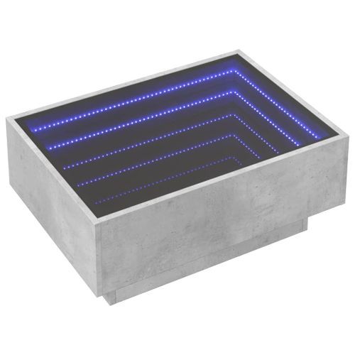 Table basse avec LED gris béton 70x50x30 cm bois d'ingénierie - Photo n°3; ?>