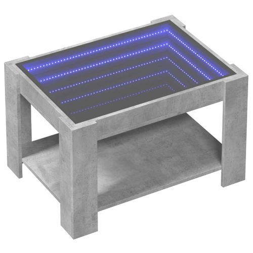 Table basse avec LED gris béton 73x53x45 cm bois d'ingénierie - Photo n°3; ?>