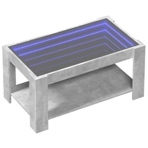 Table basse avec LED gris béton 93x53x45 cm bois d'ingénierie - Photo n°3; ?>