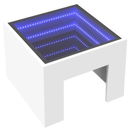 Table basse avec LED infini blanc 40x40x30 cm - Photo n°3; ?>