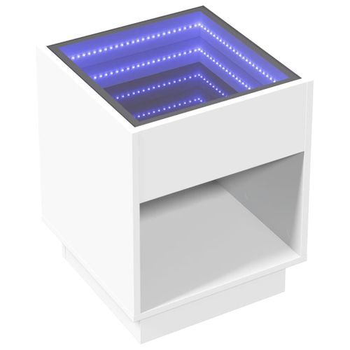 Table basse avec LED infini blanc 40x40x50 cm - Photo n°3; ?>