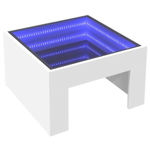 Table basse avec LED infini blanc 50x50x30 cm - Photo n°3; ?>