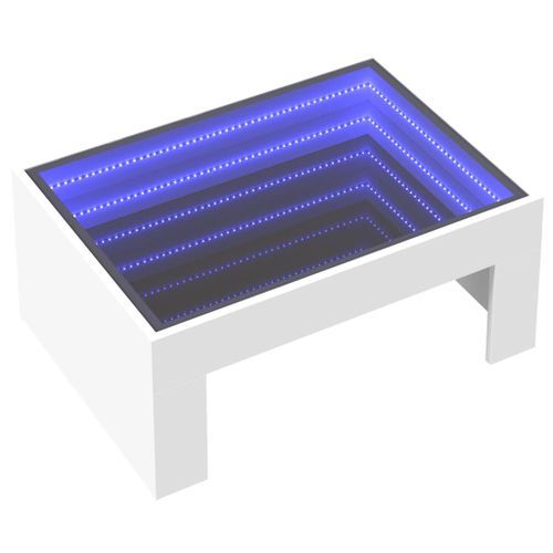 Table basse avec LED infini blanc 70x50x30 cm - Photo n°3; ?>