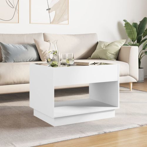 Table basse avec LED infini blanc 70x50x50 cm - Photo n°3; ?>