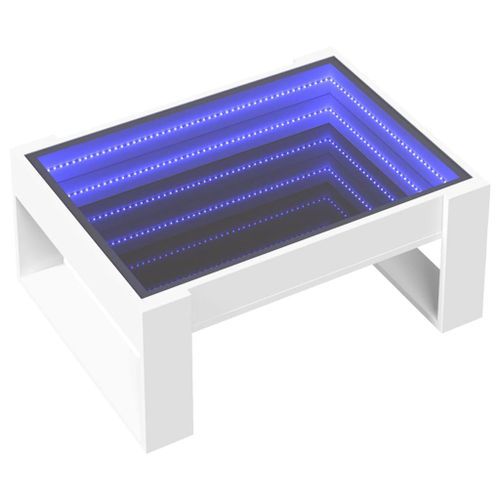 Table basse avec LED infini blanc 70x53x30 cm - Photo n°3; ?>