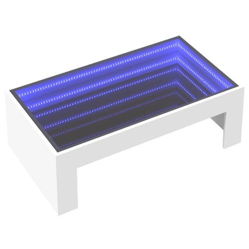 Table basse avec LED infini blanc 90x50x30 cm - Photo n°3; ?>