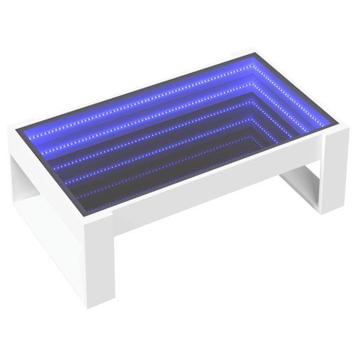 Table basse avec LED infini blanc 90x53x30 cm - Photo n°3; ?>