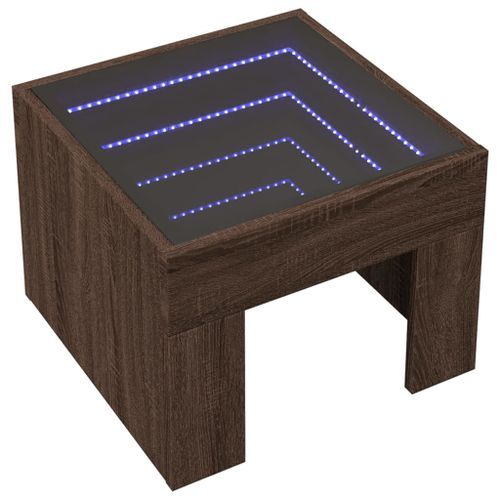 Table basse avec LED infini chêne marron 40x40x30 cm - Photo n°3; ?>