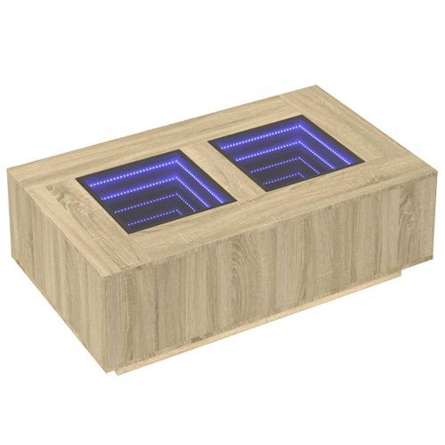 Table basse avec LED infini chêne sonoma 116x69x40 cm - Photo n°3; ?>