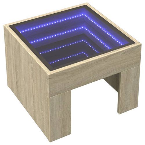 Table basse avec LED infini chêne sonoma 40x40x30 cm - Photo n°3; ?>