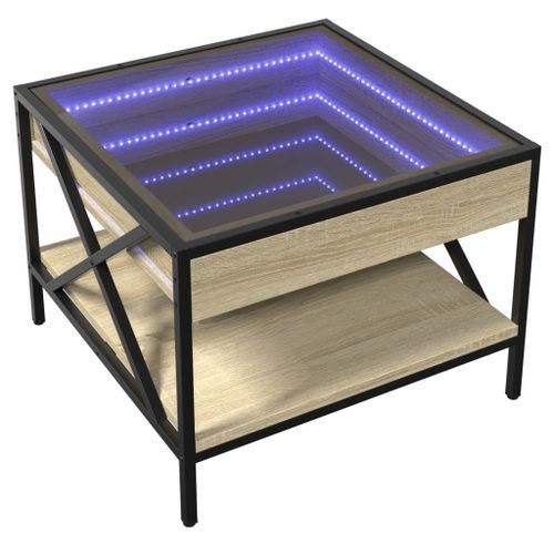 Table basse avec LED infini chêne sonoma 50x50x38 cm - Photo n°3; ?>