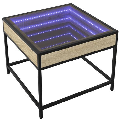 Table basse avec LED infini chêne sonoma 50x50x41 cm - Photo n°3; ?>