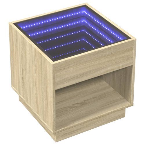 Table basse avec LED infini chêne sonoma 50x50x50 cm - Photo n°3; ?>