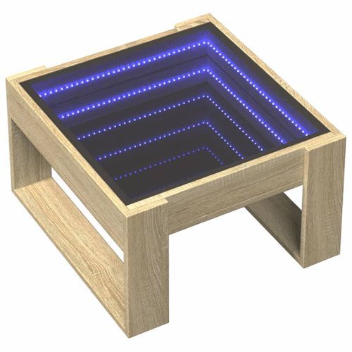 Table basse avec LED infini chêne sonoma 50x53x30 cm - Photo n°3; ?>