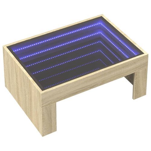 Table basse avec LED infini chêne sonoma 70x50x30 cm - Photo n°3; ?>