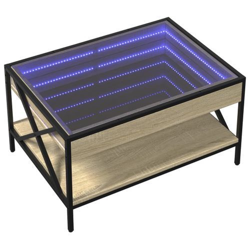 Table basse avec LED infini chêne sonoma 70x50x38 cm - Photo n°3; ?>