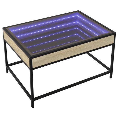 Table basse avec LED infini chêne sonoma 70x50x41 cm - Photo n°2; ?>