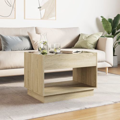 Table basse avec LED infini chêne sonoma 70x50x50 cm - Photo n°3; ?>