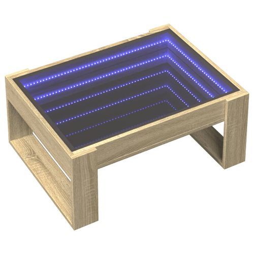 Table basse avec LED infini chêne sonoma 70x53x30 cm - Photo n°3; ?>