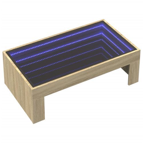 Table basse avec LED infini chêne sonoma 90x50x30 cm - Photo n°3; ?>