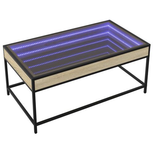 Table basse avec LED infini chêne sonoma 90x50x41 cm - Photo n°3; ?>