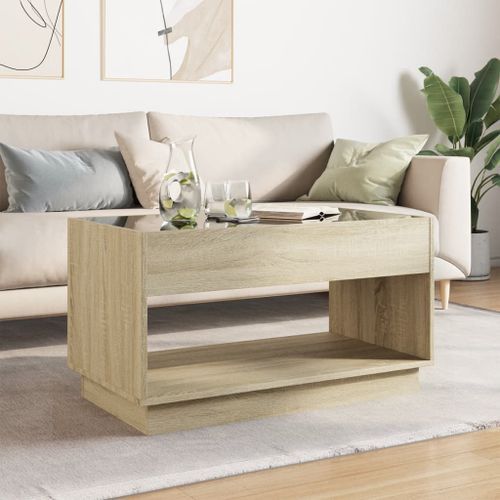 Table basse avec LED infini chêne sonoma 90x50x50 cm - Photo n°3; ?>