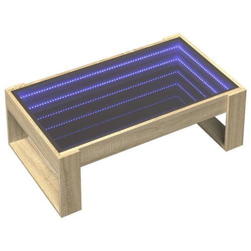 Table basse avec LED infini chêne sonoma 90x53x30 cm - Photo n°3; ?>