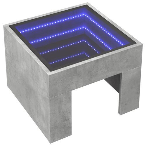 Table basse avec LED infini gris béton 40x40x30 cm - Photo n°3; ?>