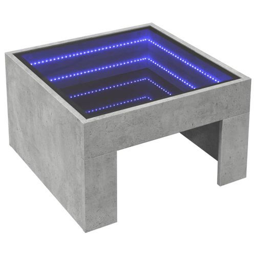 Table basse avec LED infini gris béton 50x50x30 cm - Photo n°3; ?>