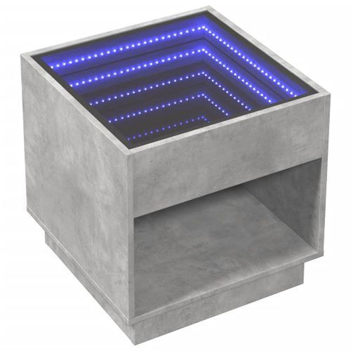 Table basse avec LED infini gris béton 50x50x50 cm - Photo n°3; ?>