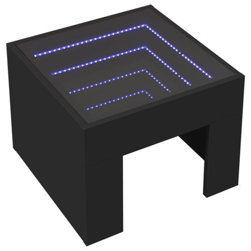 Table basse avec LED infini noir 40x40x30 cm - Photo n°3; ?>