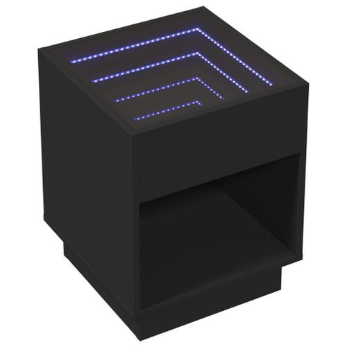 Table basse avec LED infini noir 40x40x50 cm - Photo n°3; ?>