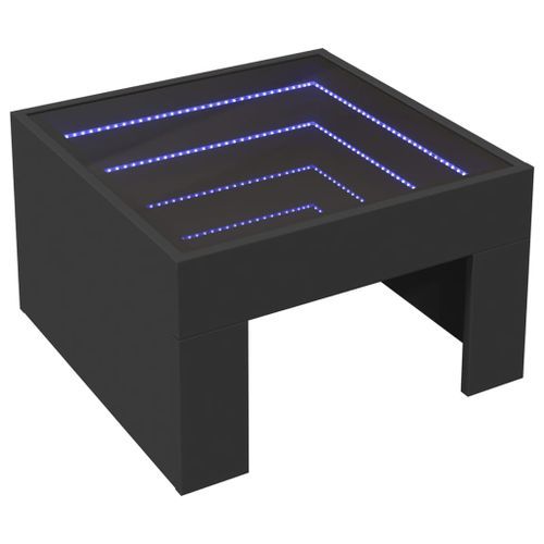 Table basse avec LED infini noir 50x50x30 cm - Photo n°3; ?>