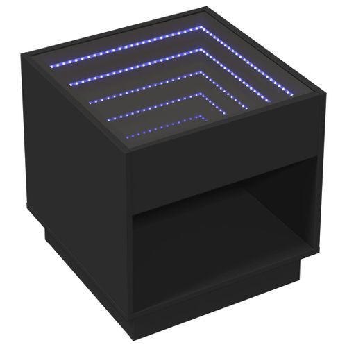 Table basse avec LED infini noir 50x50x50 cm - Photo n°3; ?>