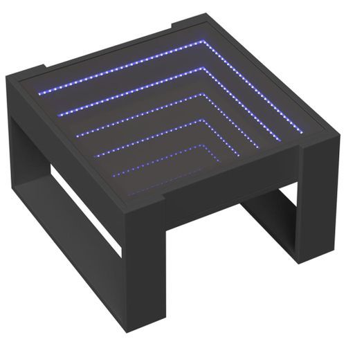 Table basse avec LED infini noir 50x53x30 cm - Photo n°3; ?>