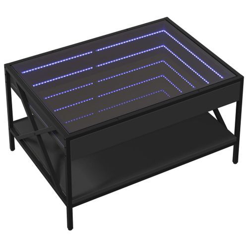 Table basse avec LED infini noir 70x50x38 cm - Photo n°3; ?>