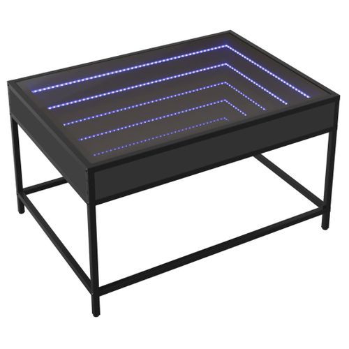 Table basse avec LED infini noir 70x50x41 cm - Photo n°2; ?>