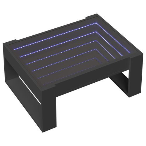 Table basse avec LED infini noir 70x53x30 cm - Photo n°3; ?>