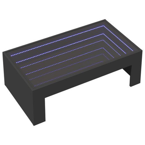 Table basse avec LED infini noir 90x50x30 cm - Photo n°3; ?>