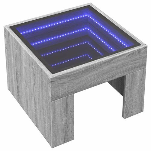 Table basse avec LED infini sonoma gris 40x40x30 cm - Photo n°3; ?>