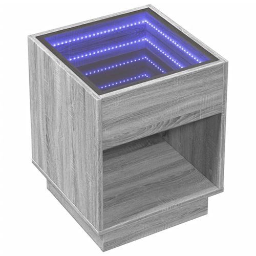 Table basse avec LED infini sonoma gris 40x40x50 cm - Photo n°3; ?>