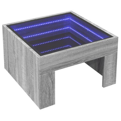 Table basse avec LED infini sonoma gris 50x50x30 cm - Photo n°3; ?>