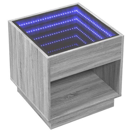 Table basse avec LED infini sonoma gris 50x50x50 cm - Photo n°3; ?>