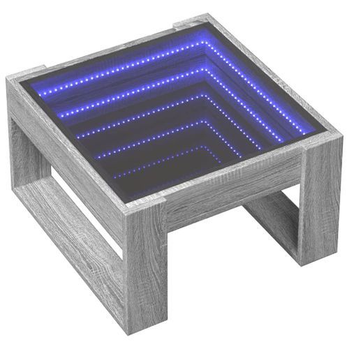 Table basse avec LED infini sonoma gris 50x53x30 cm - Photo n°3; ?>