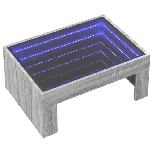 Table basse avec LED infini sonoma gris 70x50x30 cm - Photo n°3; ?>