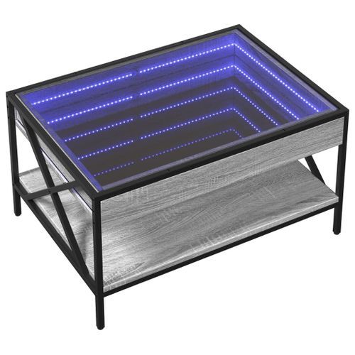 Table basse avec LED infini sonoma gris 70x50x38 cm - Photo n°3; ?>