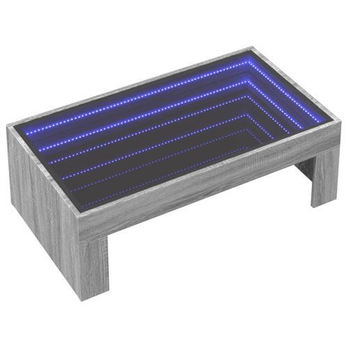 Table basse avec LED infini sonoma gris 90x50x30 cm - Photo n°3; ?>