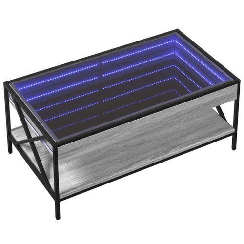 Table basse avec LED infini sonoma gris 90x50x38 cm - Photo n°3; ?>