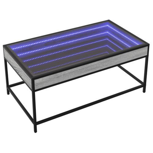 Table basse avec LED infini sonoma gris 90x50x41 cm - Photo n°3; ?>